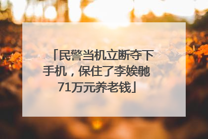 民警当机立断夺下手机，保住了李娭毑71万元养老钱