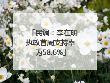 民调：李在明执政首周支持率为58.6%