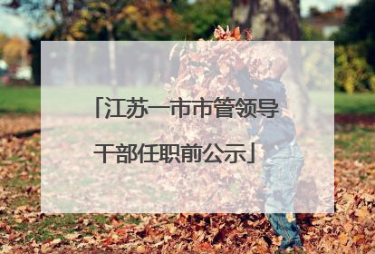江苏一市市管领导干部任职前公示