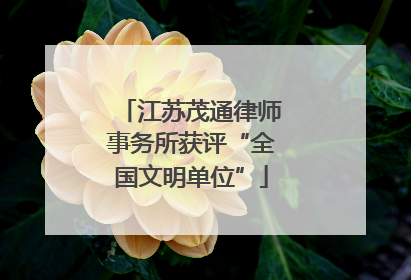 江苏茂通律师事务所获评“全国文明单位”