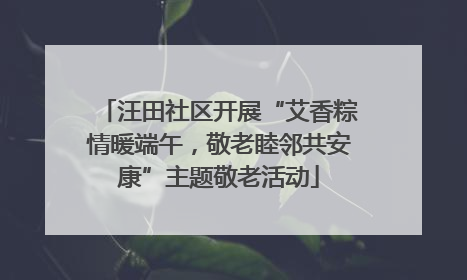 汪田社区开展“艾香粽情暖端午，敬老睦邻共安康”主题敬老活动