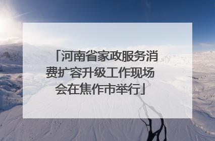 河南省家政服务消费扩容升级工作现场会在焦作市举行