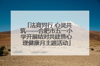 法育同行 心灵共筑——合肥市五一小学开展结对共建暨心理健康月主题活动