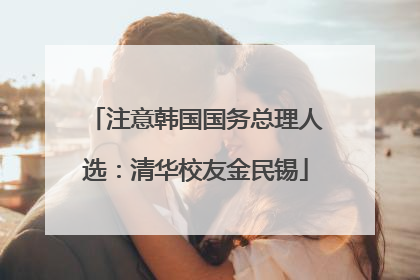 注意韩国国务总理人选：清华校友金民锡