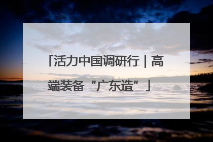 活力中国调研行｜高端装备“广东造”