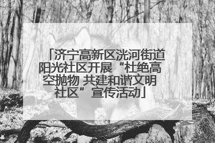 济宁高新区洸河街道阳光社区开展“杜绝高空抛物 共建和谐文明社区”宣传活动