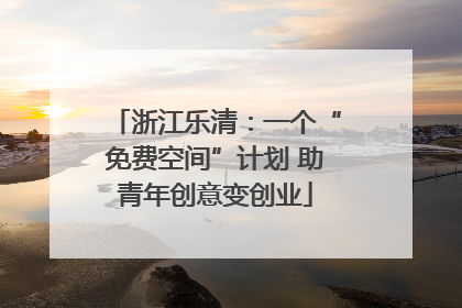 浙江乐清：一个“免费空间”计划 助青年创意变创业