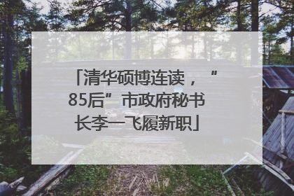 清华硕博连读，“85后”市政府秘书长李一飞履新职