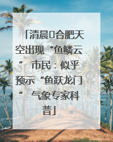 清晨﻿合肥天空出现“鱼鳞云” 市民：似乎预示“鱼跃龙门” 气象专家科普