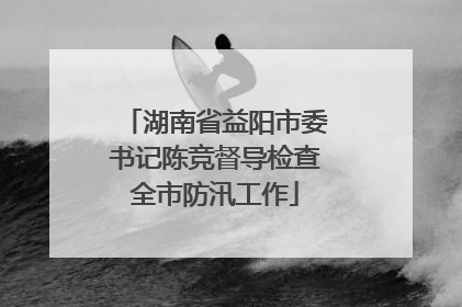 湖南省益阳市委书记陈竞督导检查全市防汛工作