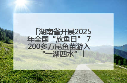 湖南省开展2025年全国“放鱼日” 7200多万尾鱼苗游入“一湖四水”