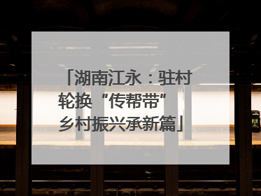 湖南江永：驻村轮换“传帮带” 乡村振兴承新篇