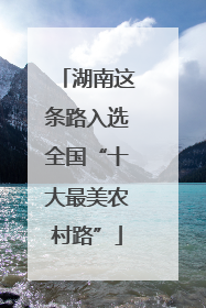 湖南这条路入选全国“十大最美农村路”