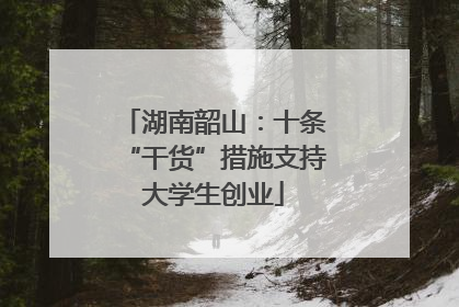 湖南韶山：十条“干货”措施支持大学生创业