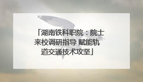 湖南铁科职院：院士来校调研指导 赋能轨道交通技术攻坚