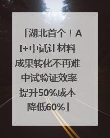 湖北首个！AI+中试让材料成果转化不再难 中试验证效率提升50%成本降低60%