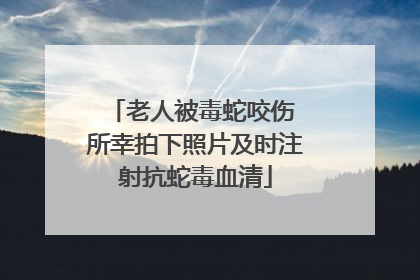 老人被毒蛇咬伤 所幸拍下照片及时注射抗蛇毒血清