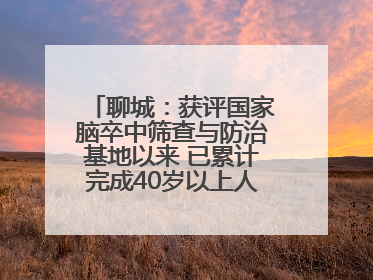 聊城：获评国家脑卒中筛查与防治基地以来 已累计完成40岁以上人群筛查干预40余万人次