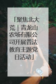 聚焦北大荒｜青龙山农场有限公司开展普法教育主题党日活动