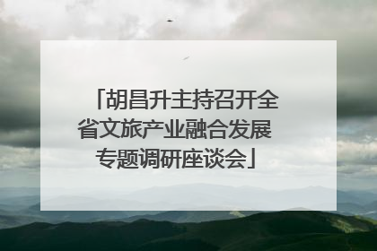 胡昌升主持召开全省文旅产业融合发展专题调研座谈会