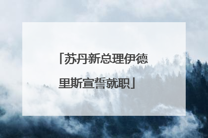 苏丹新总理伊德里斯宣誓就职