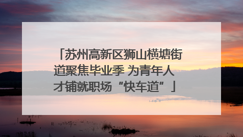 苏州高新区狮山横塘街道聚焦毕业季 为青年人才铺就职场“快车道”