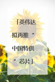 英伟达拟再推“中国特供”芯片