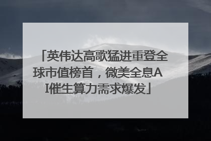 英伟达高歌猛进重登全球市值榜首，微美全息AI催生算力需求爆发