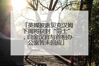 英媒披露贝克汉姆下周将获封“爵士”，白金汉宫与首相办公室暂未回应
