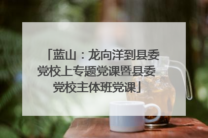 蓝山：龙向洋到县委党校上专题党课暨县委党校主体班党课