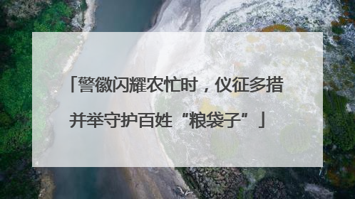 警徽闪耀农忙时，仪征多措并举守护百姓“粮袋子”