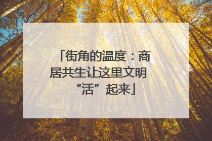 街角的温度：商居共生让这里文明“活”起来