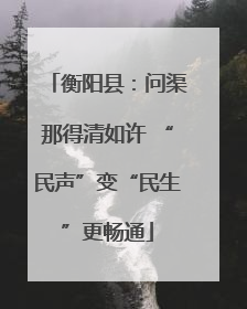 衡阳县：问渠那得清如许 “民声”变“民生”更畅通