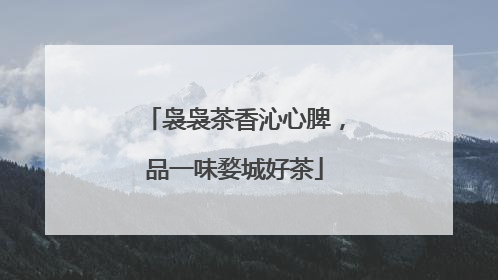 袅袅茶香沁心脾，品一味婺城好茶