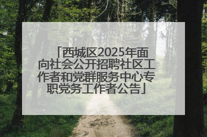 西城区2025年面向社会公开招聘社区工作者和党群服务中心专职党务工作者公告