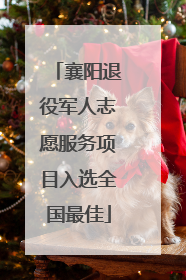 襄阳退役军人志愿服务项目入选全国最佳