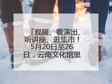 观展、看演出、听讲座、逛集市！5月20日至26日，云南文化馆里玩场多