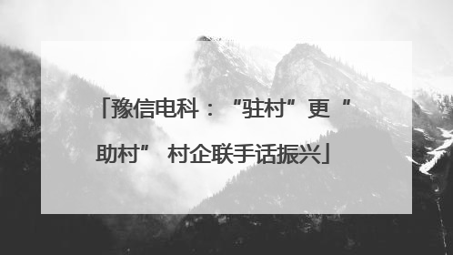 豫信电科：“驻村”更“助村” 村企联手话振兴