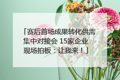 赛后首场成果转化供需集中对接会 15家企业现场拍板：让我来！