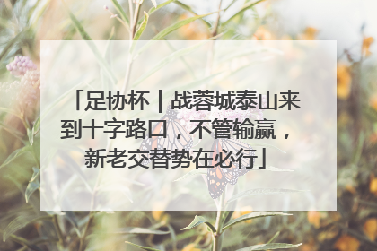 足协杯｜战蓉城泰山来到十字路口，不管输赢，新老交替势在必行