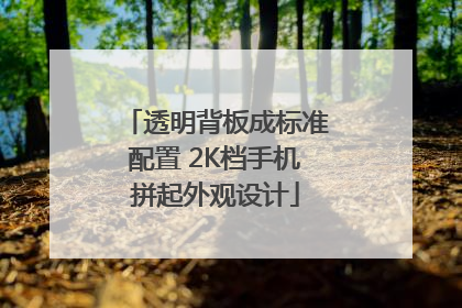 透明背板成标准配置 2K档手机拼起外观设计