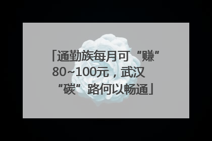 通勤族每月可“赚”80~100元，武汉“碳”路何以畅通