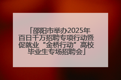 邵阳市举办2025年百日千万招聘专项行动暨促就业“金桥行动”高校毕业生专场招聘会