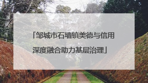 邹城市石墙镇美德与信用深度融合助力基层治理