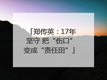 郑传英：17年坚守 把“伤口”变成“责任田”