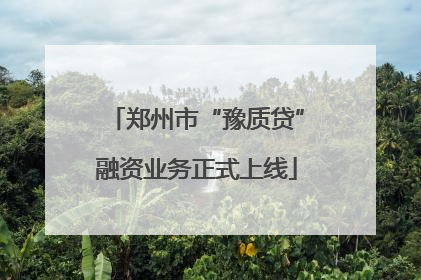 郑州市“豫质贷”融资业务正式上线