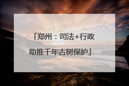 郑州：司法+行政助推千年古树保护