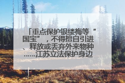 重点保护银缕梅等“国宝”，不得擅自引进、释放或丢弃外来物种……江苏立法保护身边的生物“朋友圈”