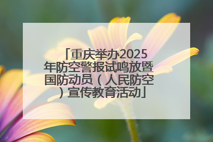 重庆举办2025年防空警报试鸣放暨国防动员（人民防空）宣传教育活动
