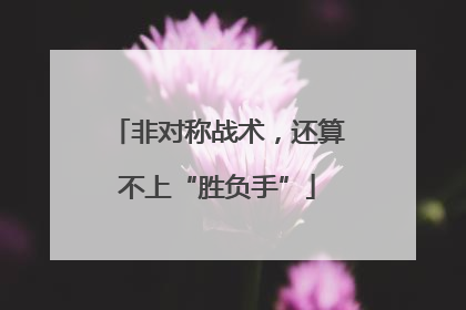 非对称战术，还算不上“胜负手”